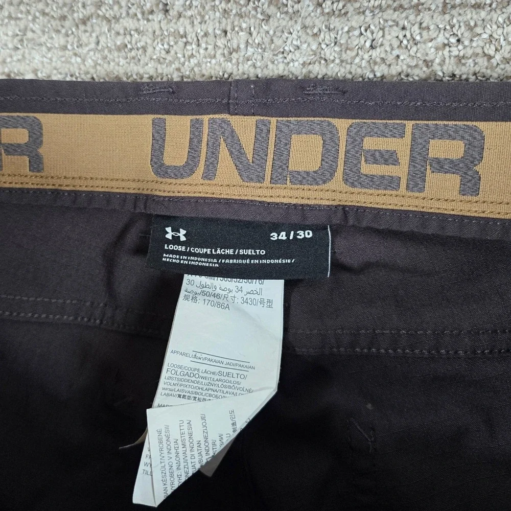 Under Armour UA Storm Mens Loose Fit Ripstop Pants Green 34x30 *READ